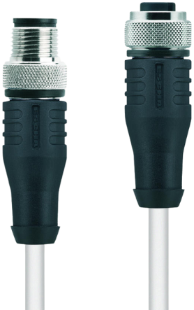 HT-WAK3-1-HT-WAS3/S2430 | M12/M12 kabel, 3p, female 0°/male 0°, 1 m, PTFE