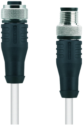 HT-WAK4-1-HT-WAS4/S2430 | M12/M12 kabel, 4p, female 0°/male 0°, 1 m, PTFE