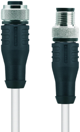 HT-WAK3-5-HT-WAS3/S2430 | M12/M12 kabel, 3p, female 0°/male 0°, 5 m, PTFE