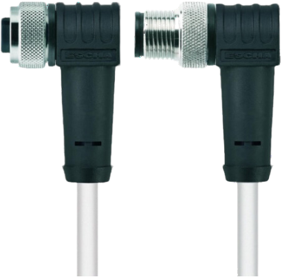 HT-WWAK3-2-HT-WWAS3/S2430 | M12/M12 kabel, 3p, female 90°/male 90°, 2 m, PTFE