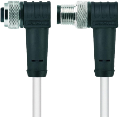 HT-WWAK4-2-HT-WWAS4/S2430 | M12/M12 kabel, 4p, female 90°/male 90°, 3 m, PTFE