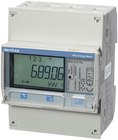 B24 311-10J (1 x S0) | 3-fase kWh teller 1A of 5A, indirecte meting