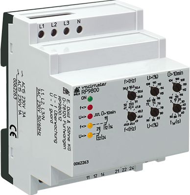 RP9800.12 3/N AC400/230V tw=90S  Relais de mesure et de contrôle, fréquence