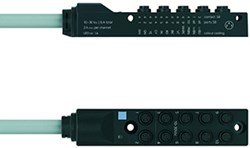 10I/OS8-3P1C-5/P01 | M8 verdeler, snap, 10I/O, 3p, PVC kabel aansluiting 5 m