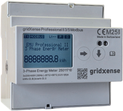 gridXense Professional II 3/5 Modbus | 3-fase kWh-meter 3/5 A, indirecte meting