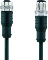 AL-WAK12-2-AL-WAS12/S370 | M12/M12 câble, 12p, femelle 0°/mâle 0°, 2 m, PUR