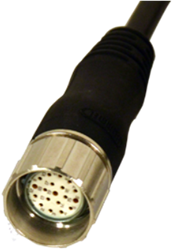 CJ 10 | M23 connector, 19-polig, 0°, female, 10 m, pvc